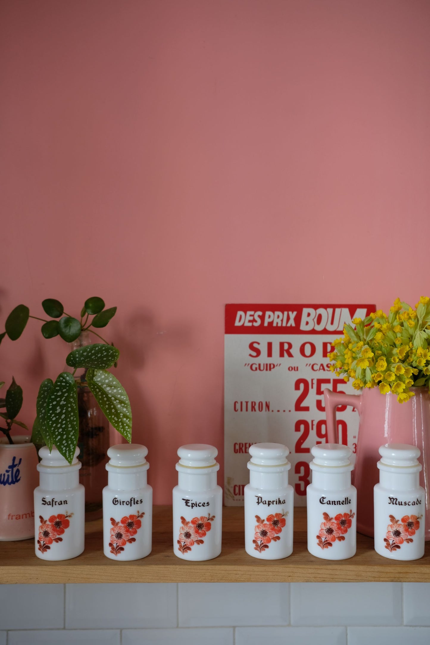 Ensemble de pot à épices en opaline