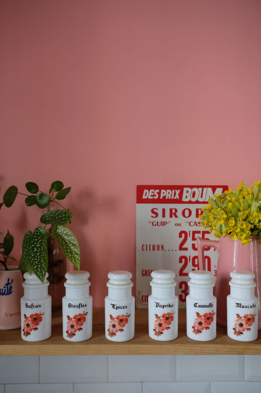 Ensemble de pot à épices en opaline