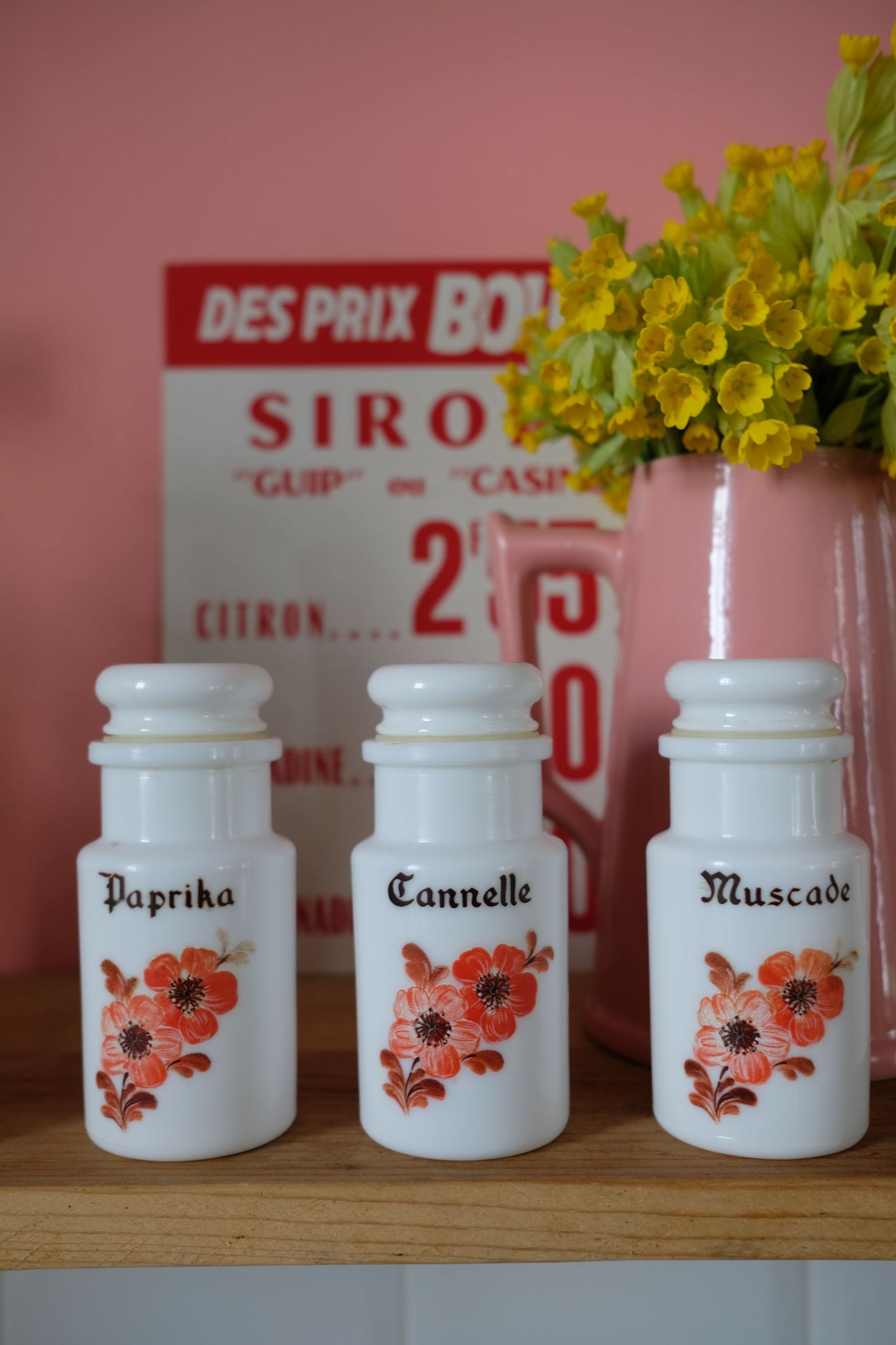 Ensemble de pot à épices en opaline