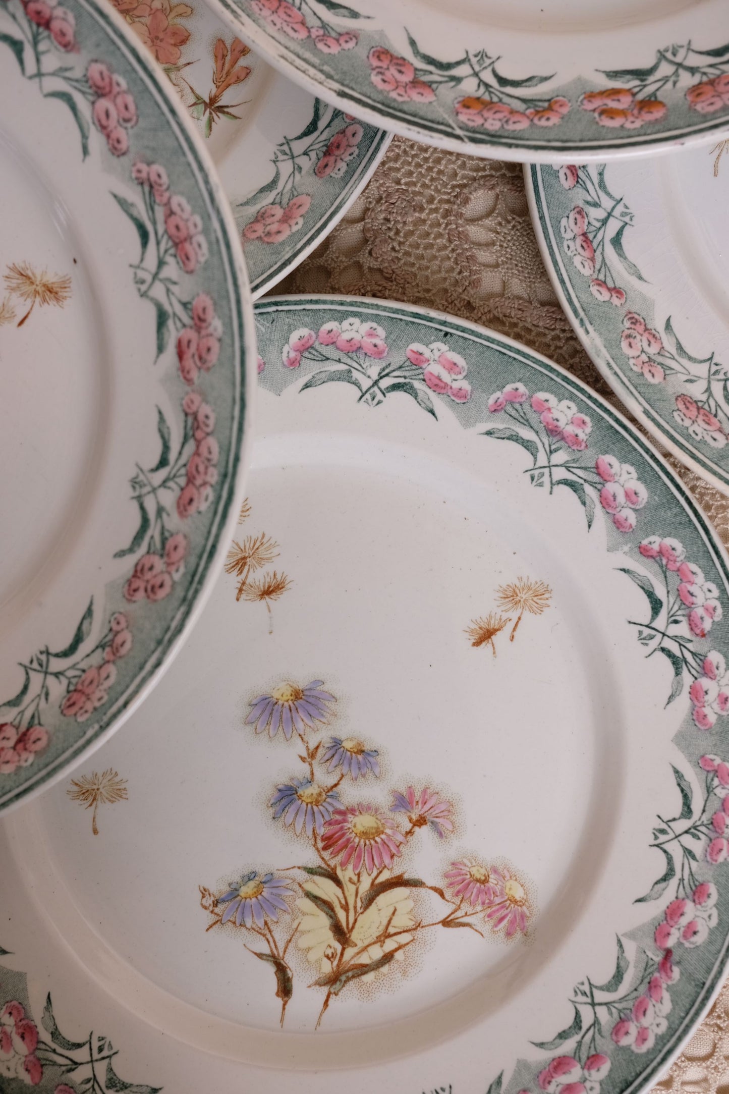 Assiettes terre de fer, motif René