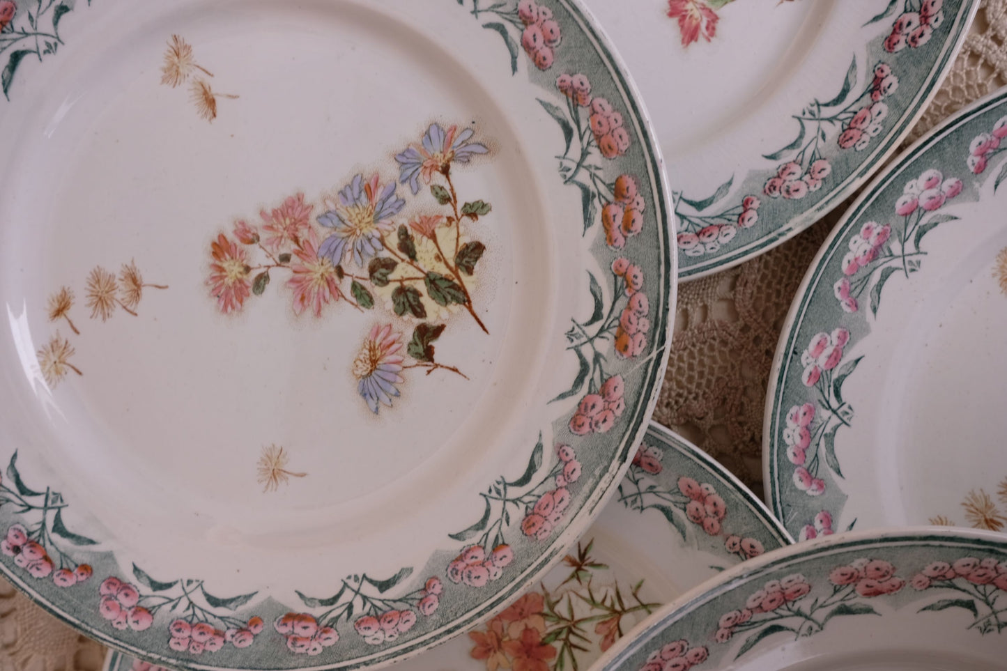 Assiettes terre de fer, motif René