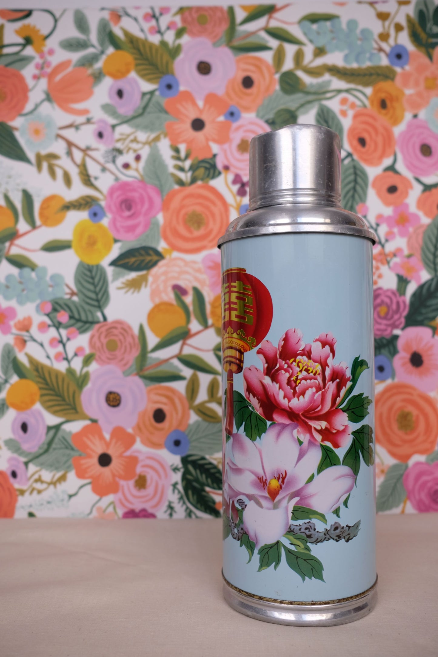Thermos chinois à fleur