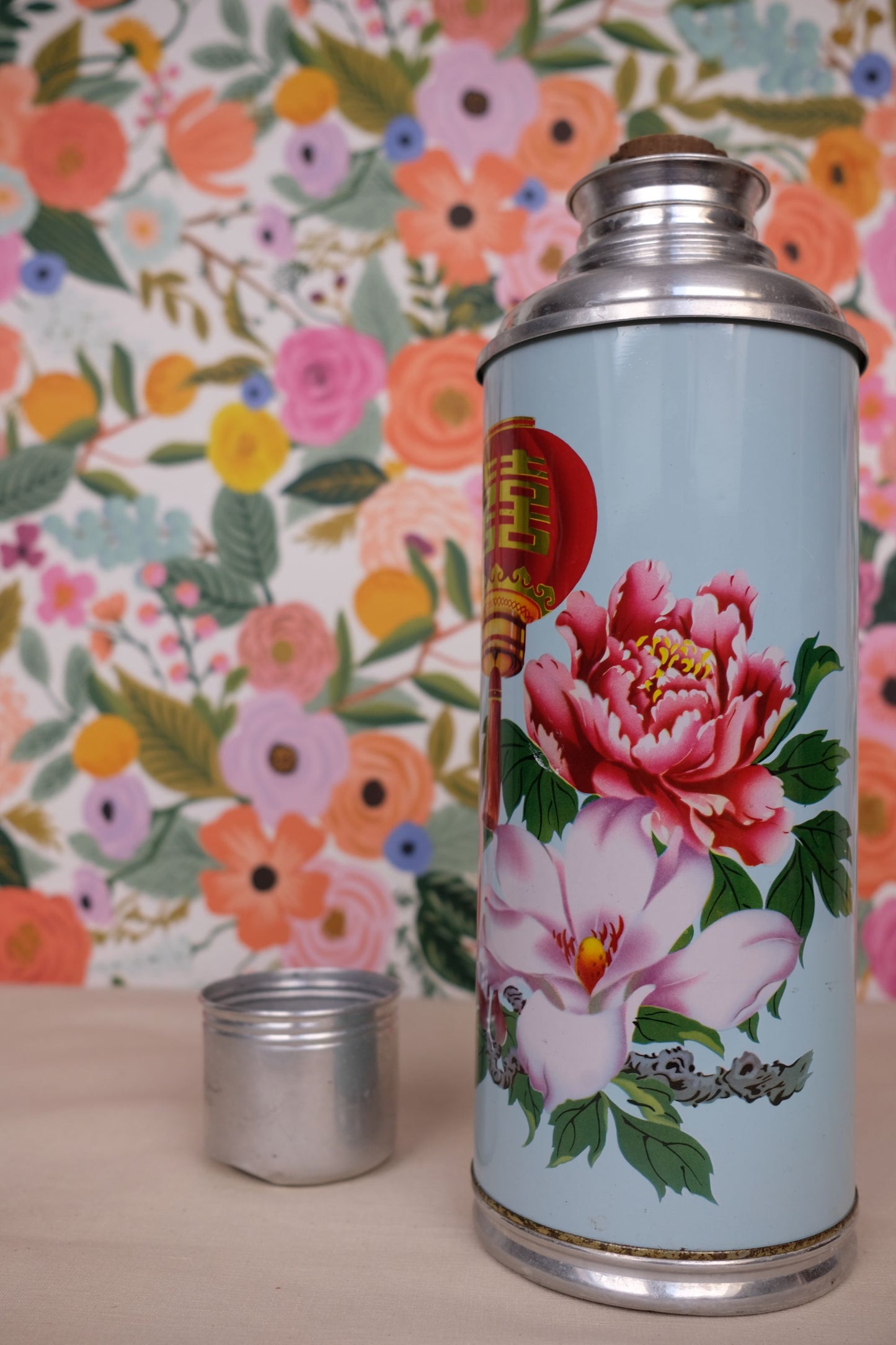 Thermos chinois à fleur