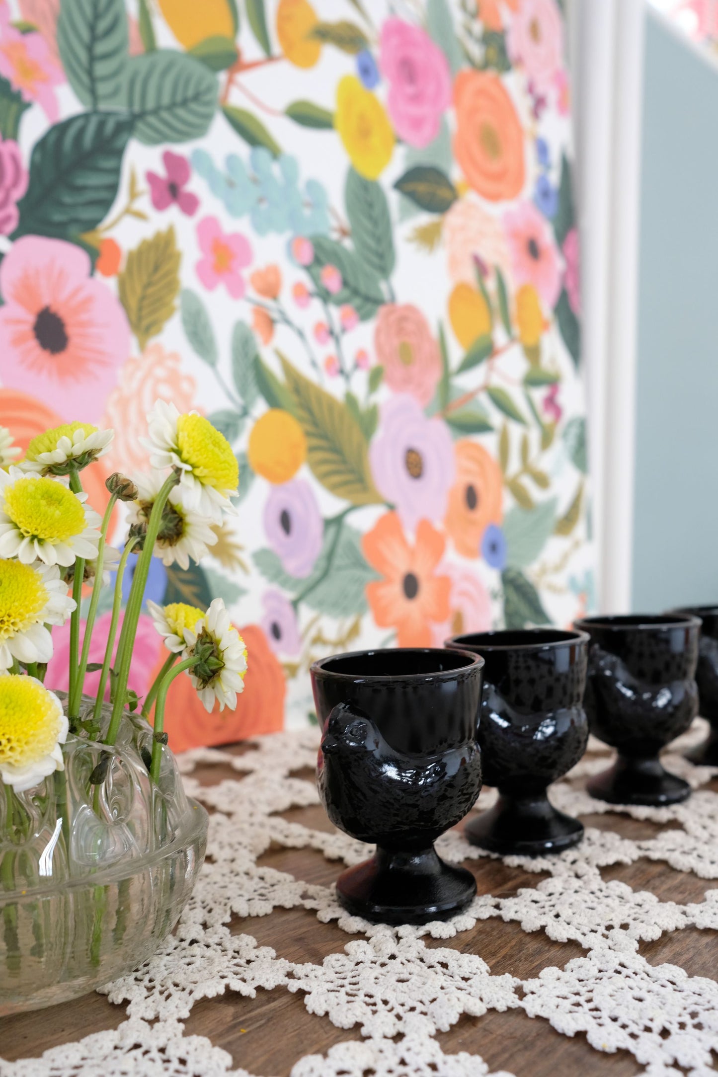 Lot de coquetiers en opaline noire