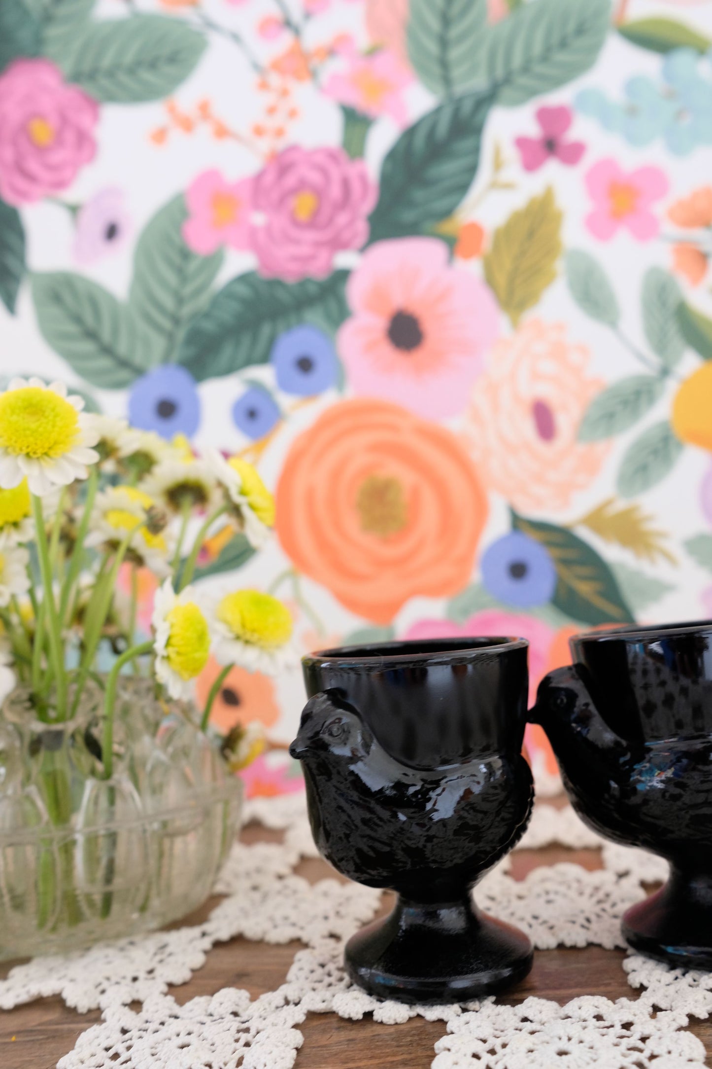 Lot de coquetiers en opaline noire