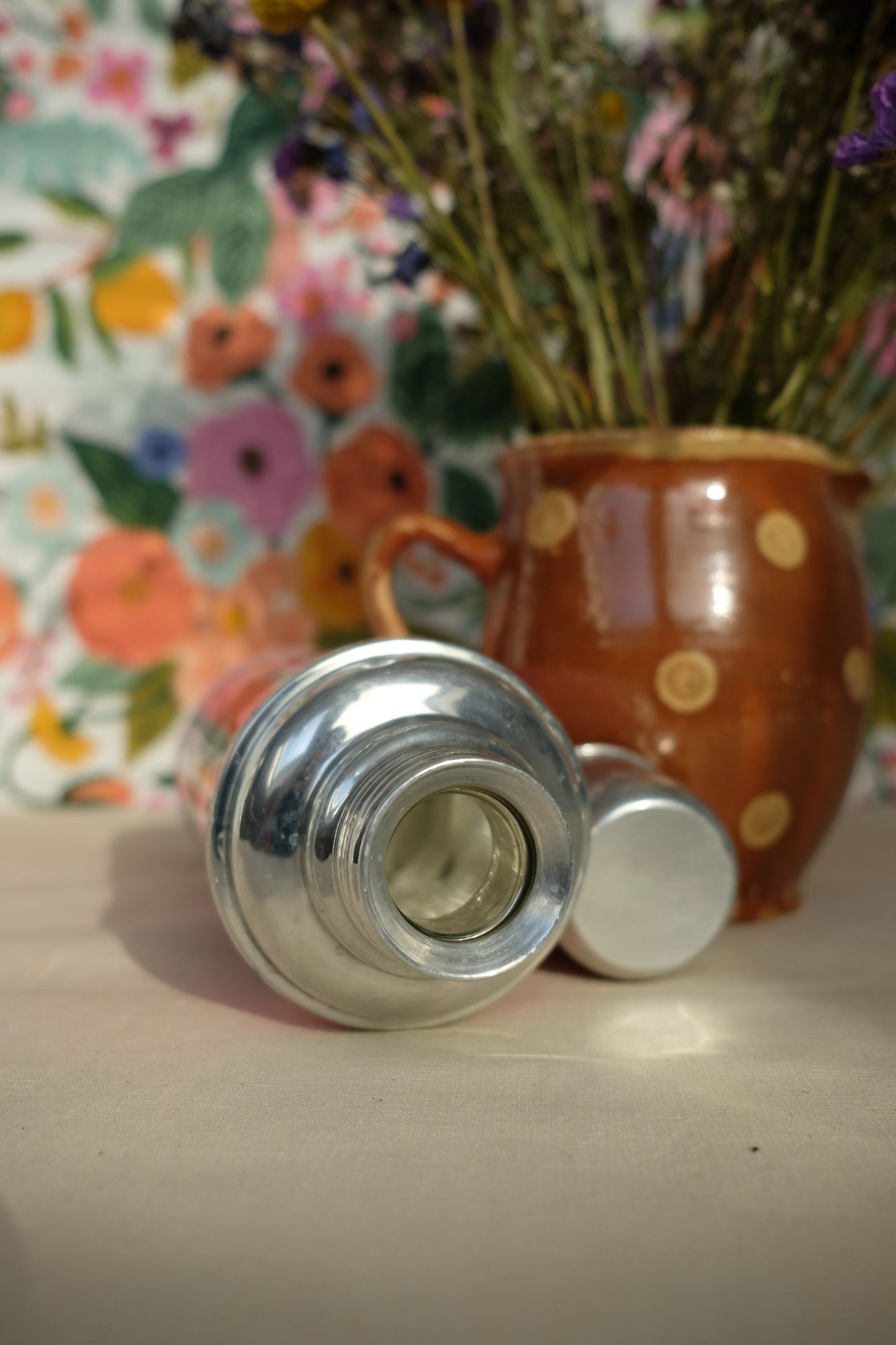 Thermos chinois à fleurs