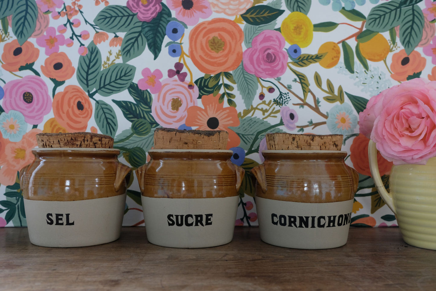 Ensemble de trois pots en grès