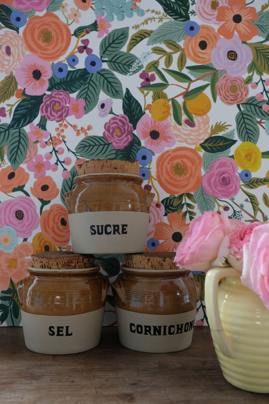 Ensemble de trois pots en grès