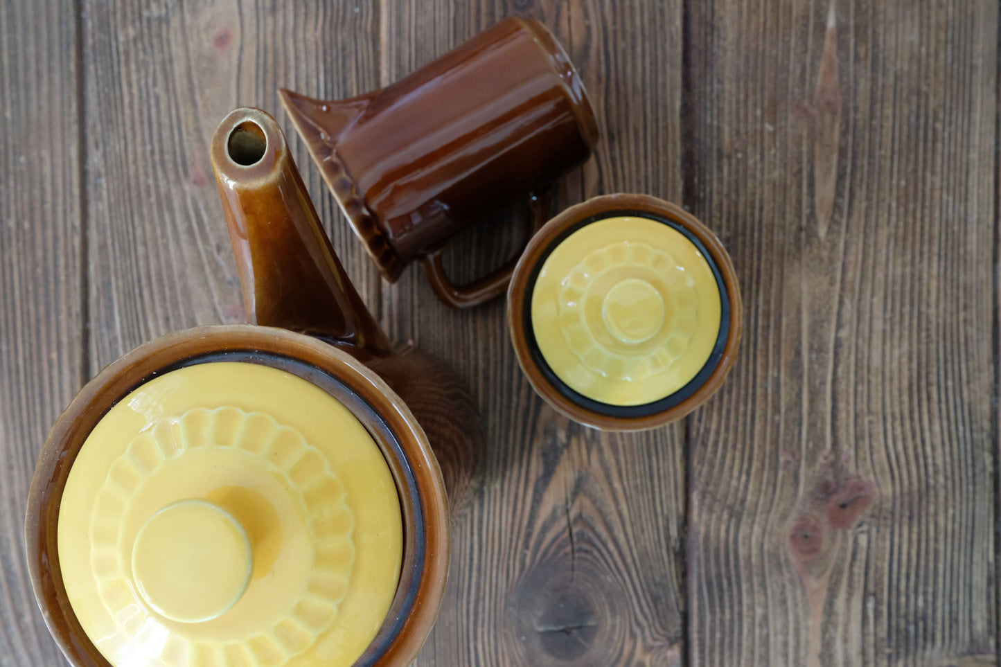 Cafetiere Digoin Sarreguemine, pot à lait et sucrier assorti