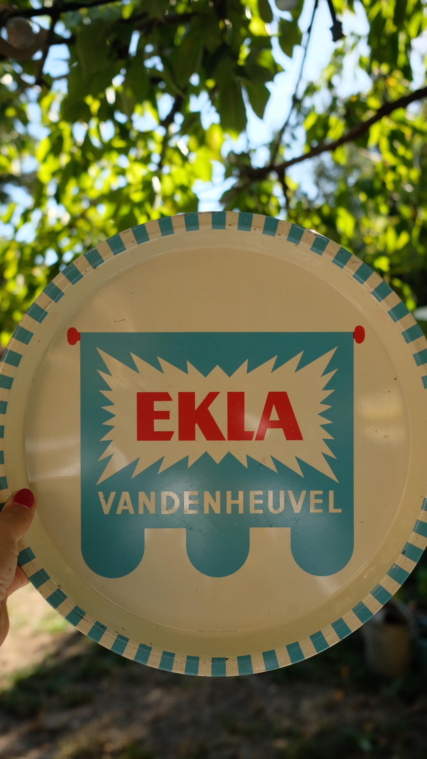 Plateau publicitaire vintage de la marque Ekla