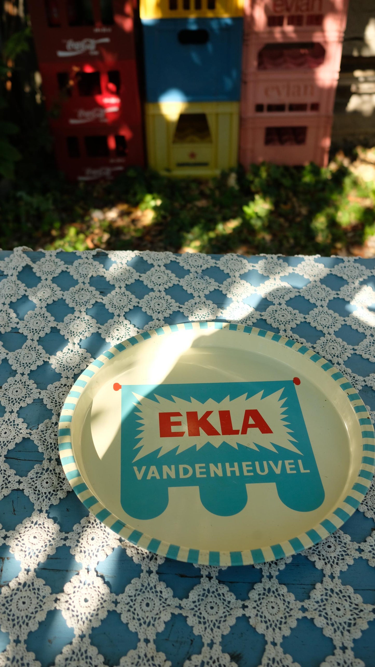 Plateau publicitaire vintage de la marque Ekla