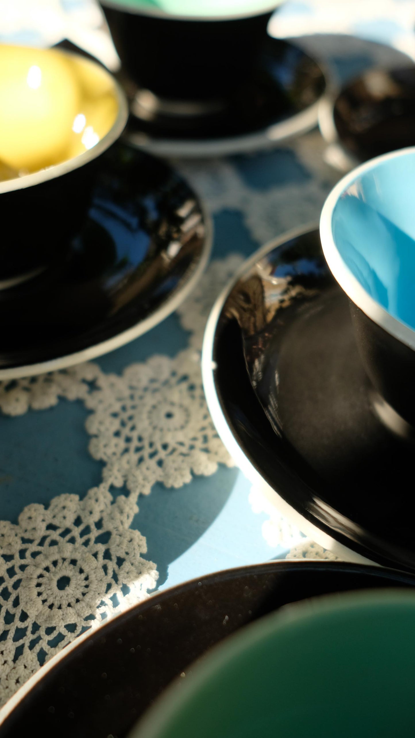 Lot de six tasses à café Digoin Sarreguemines vintage