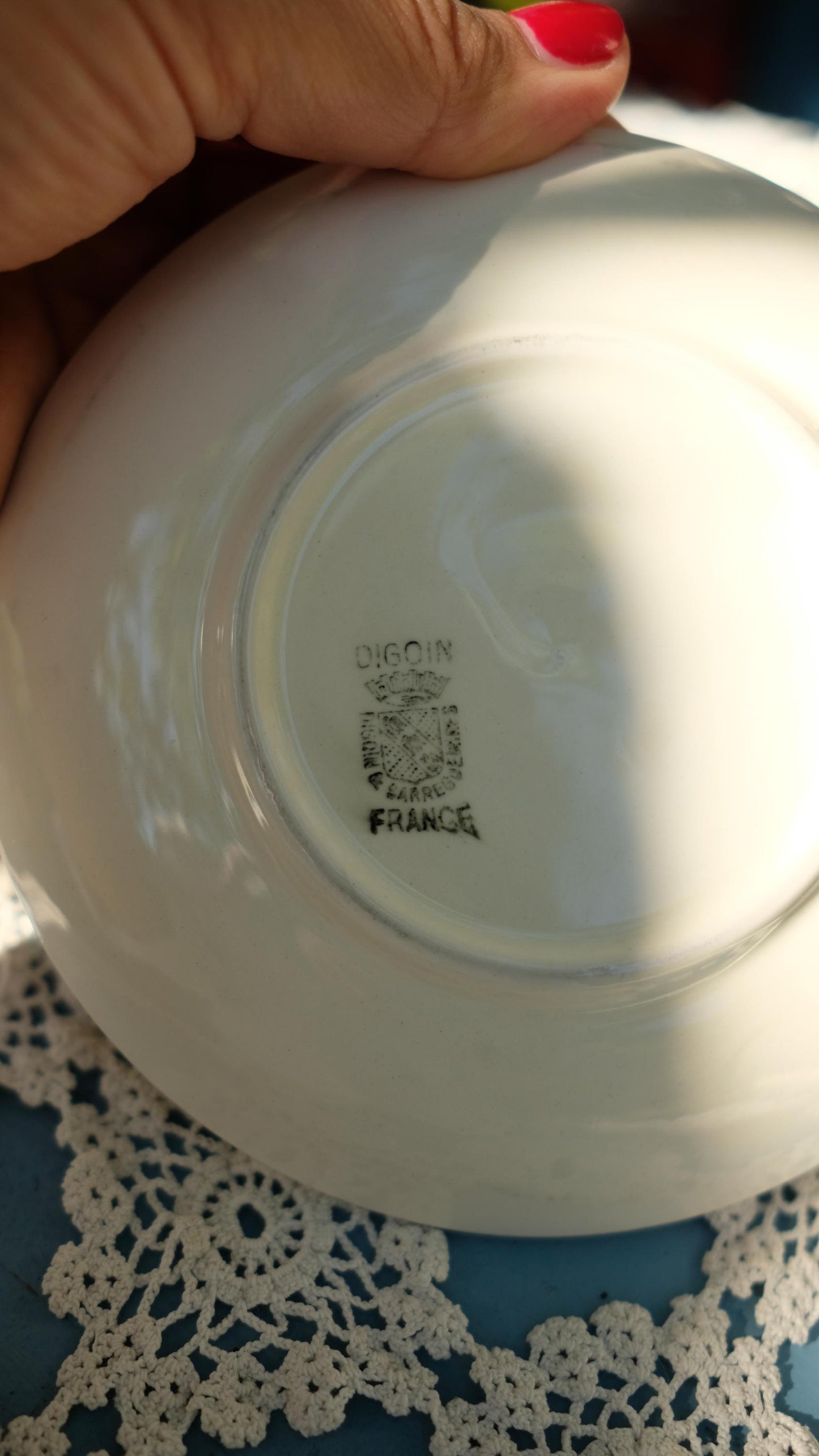 Lot de six tasses à café Digoin Sarreguemines vintage