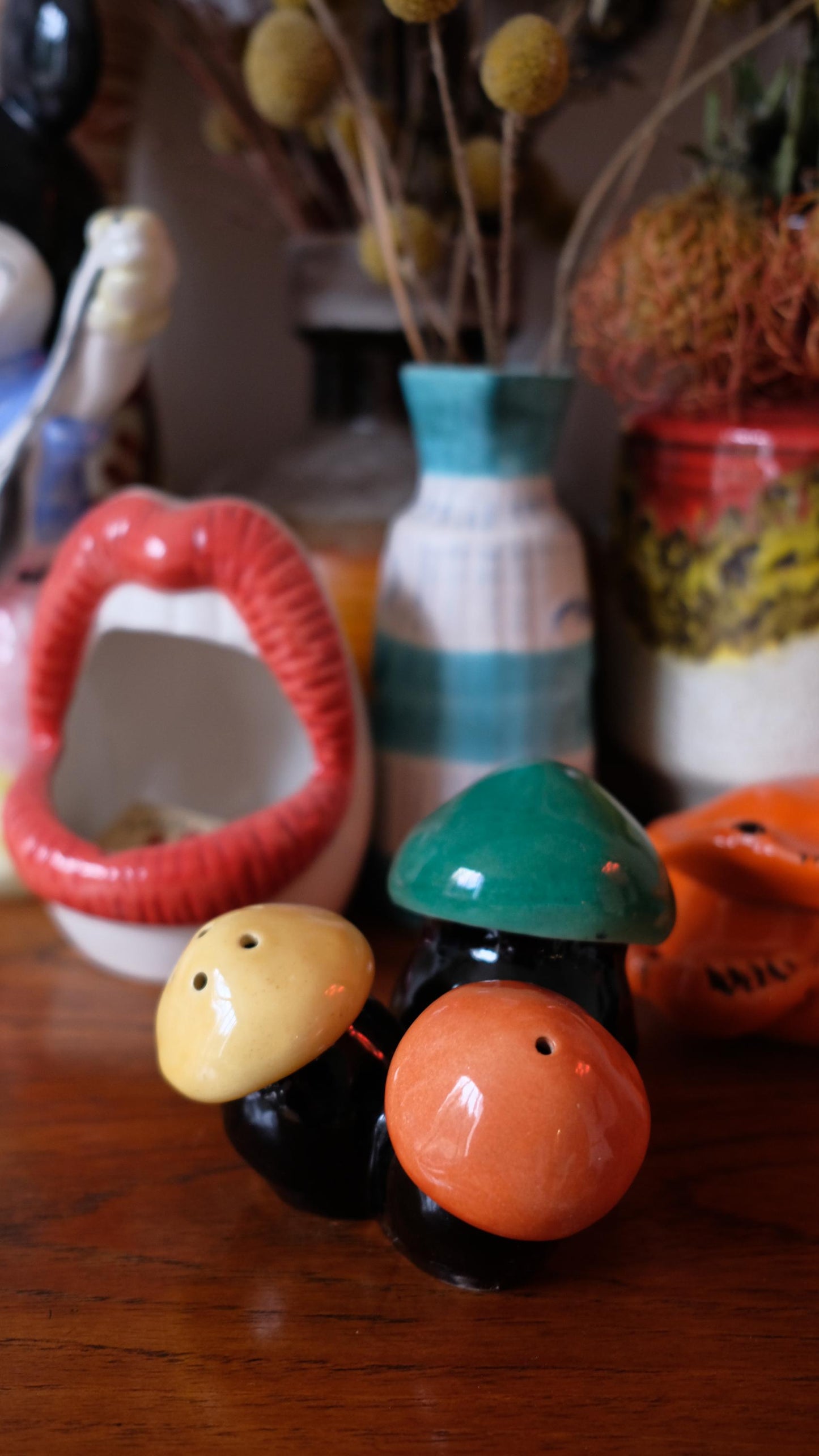 Set à condiments en céramique style Vallauris