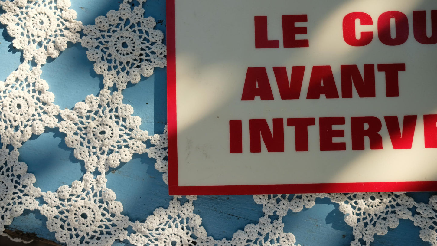 Panneau de chantier vintage en fibre de verre
