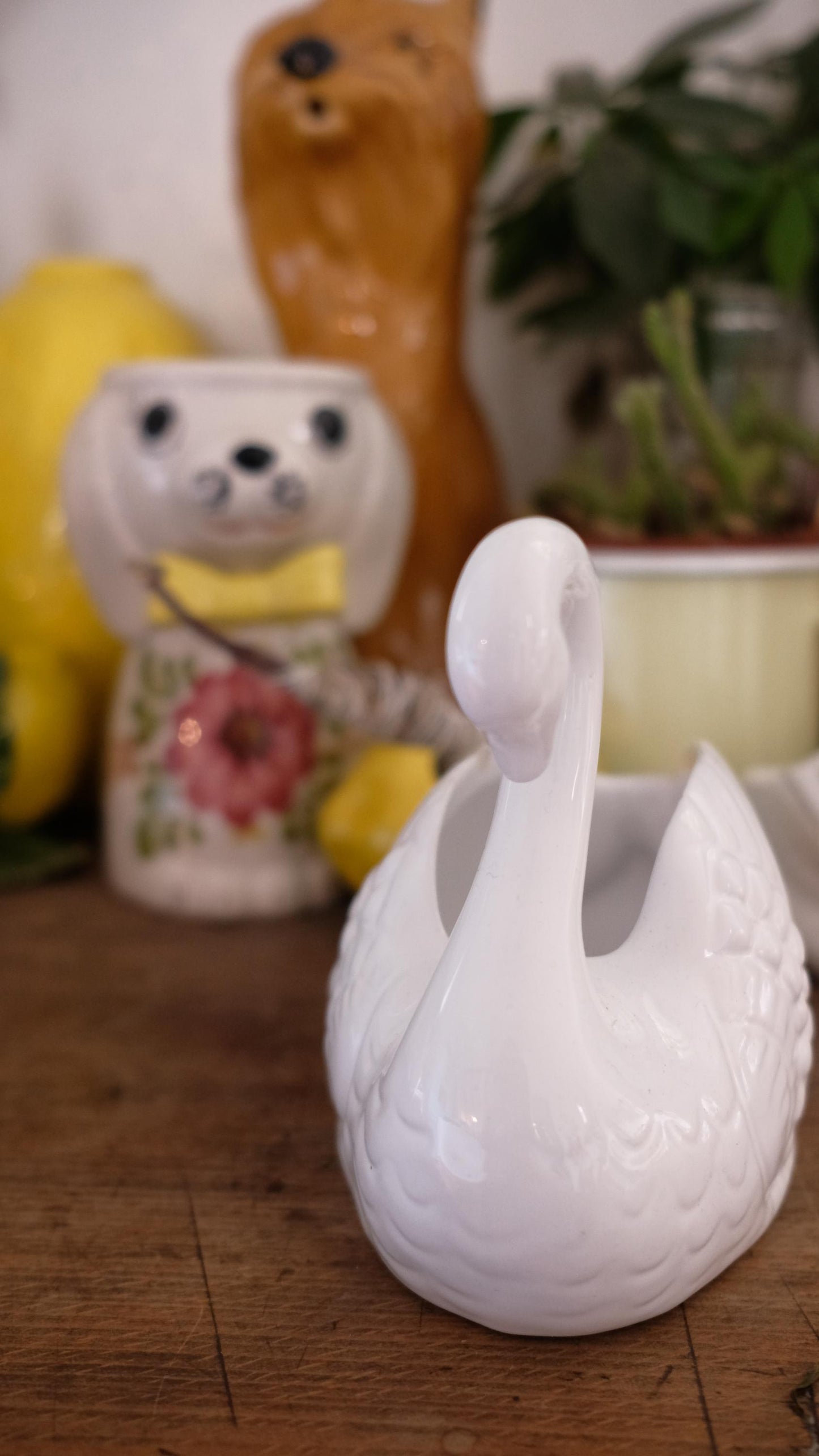 Cache pot zoomorphe cygne, modèle moyen