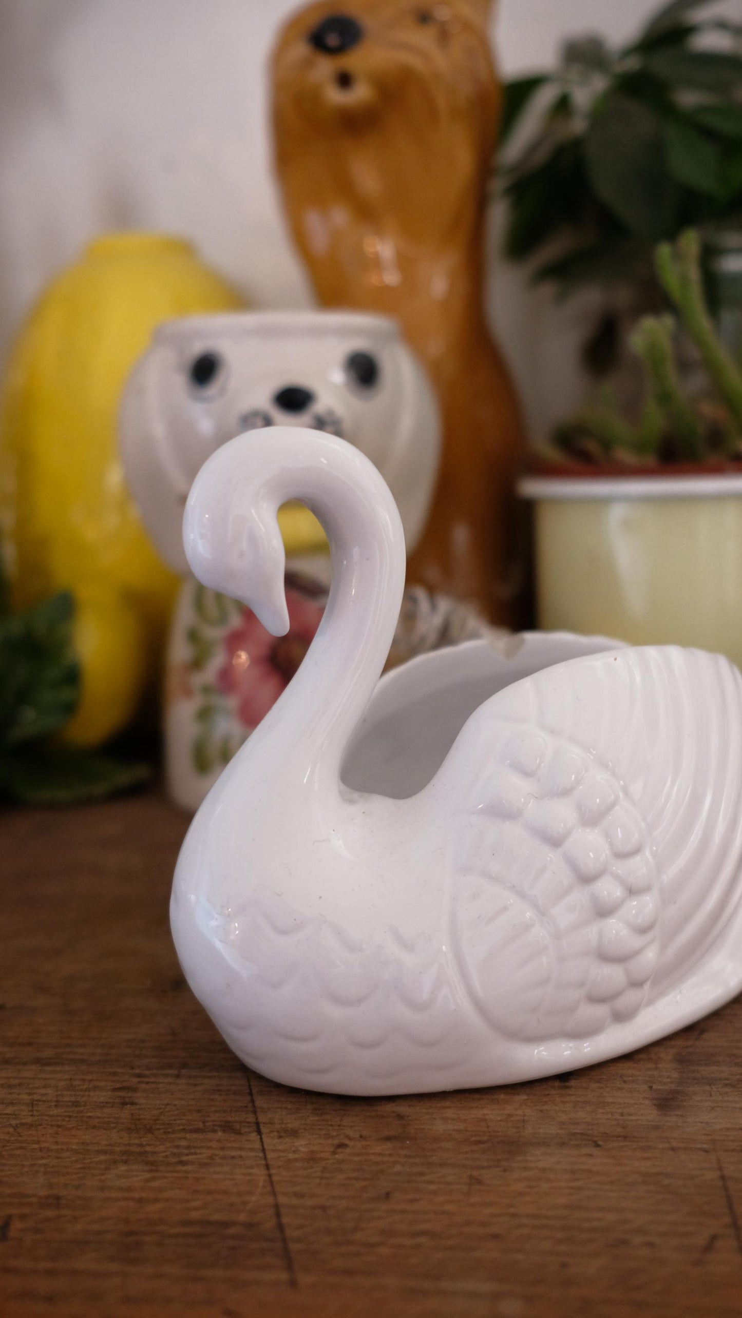 Cache pot zoomorphe cygne, modèle moyen