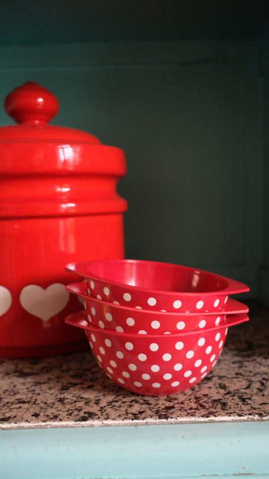 Lot de trois bols en mélaminé plastorex