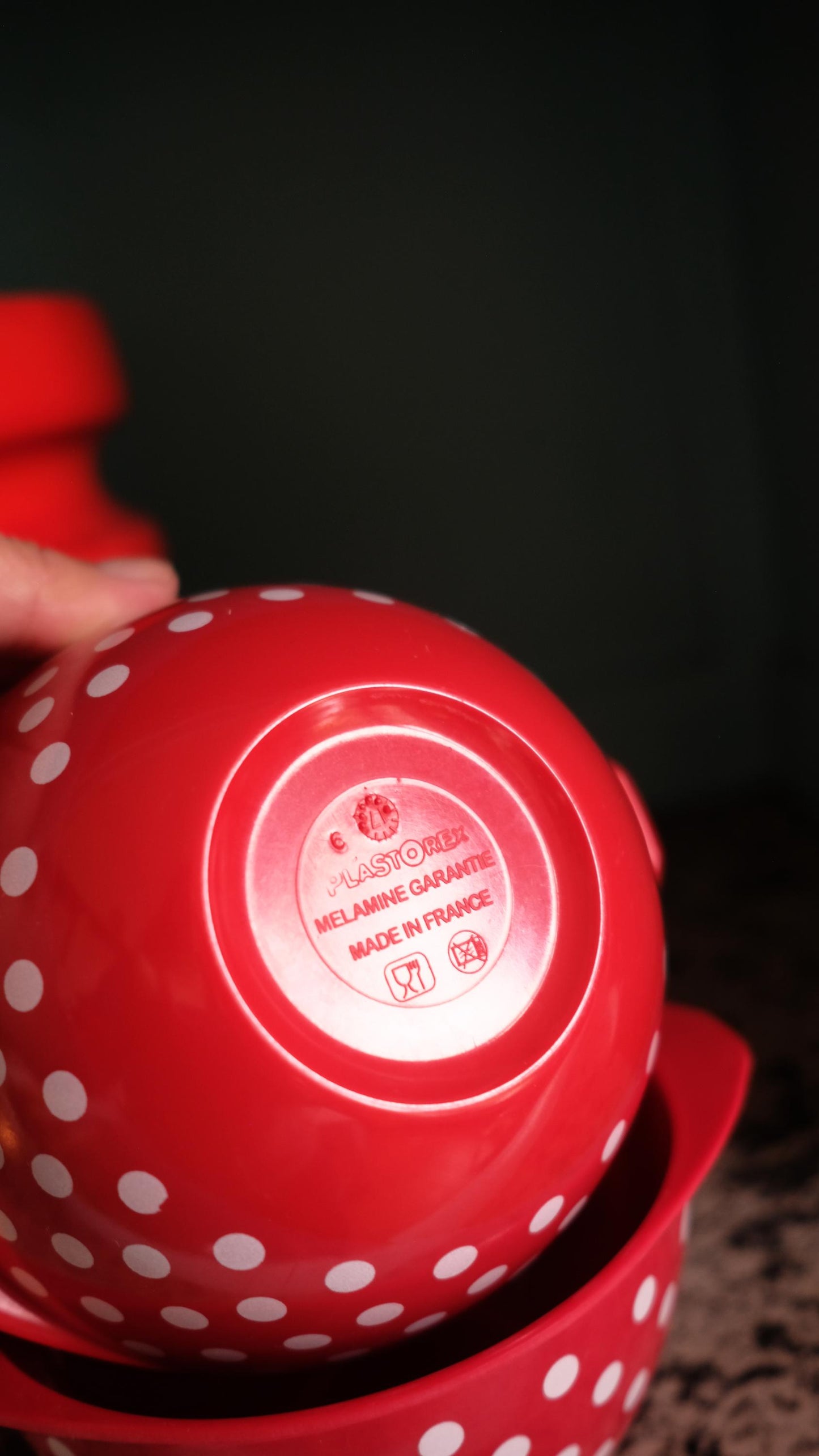 Lot de trois bols en mélaminé plastorex