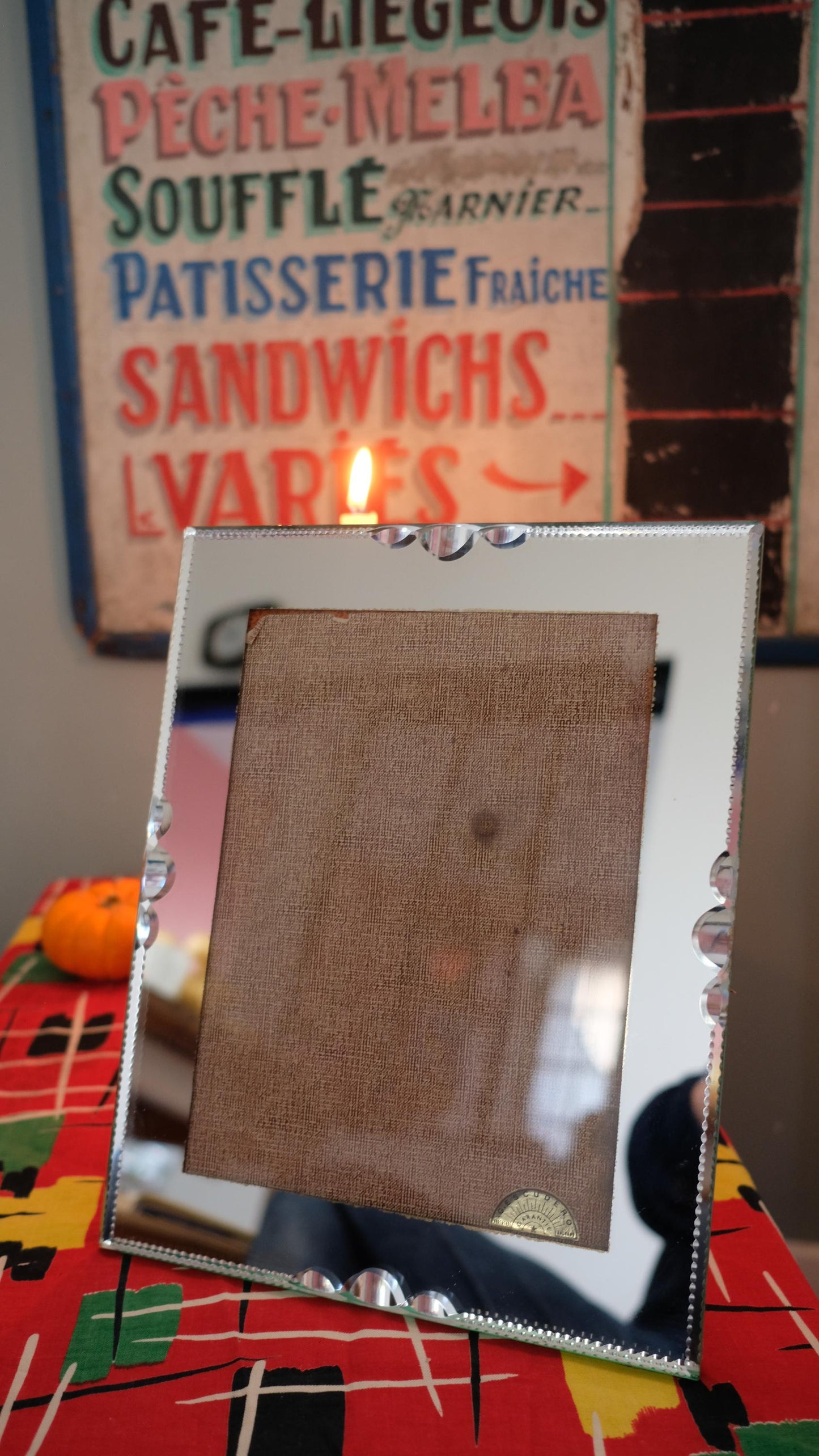 Cadre vintage en verre ciselé Gescudero