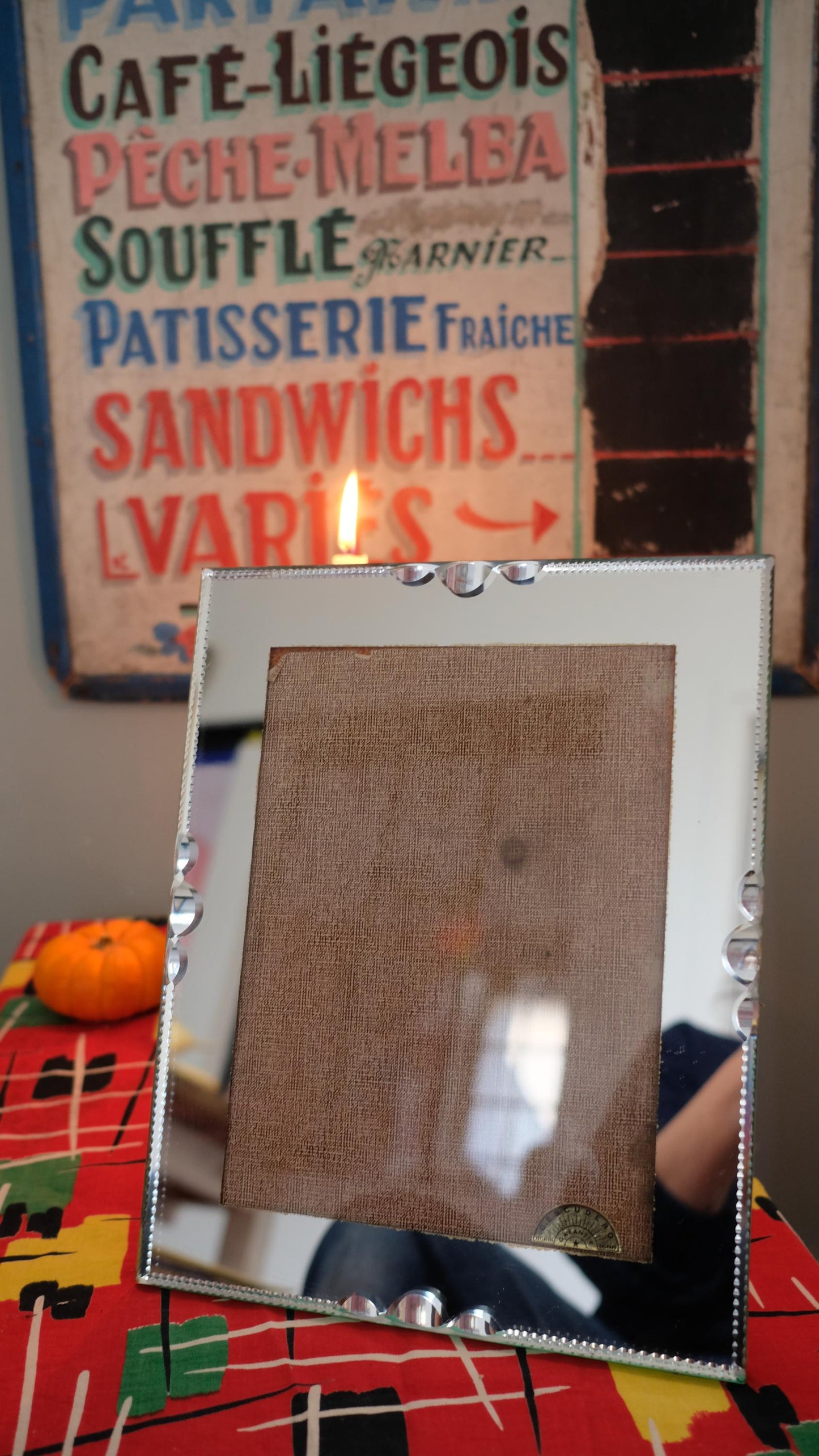 Cadre vintage en verre ciselé Gescudero