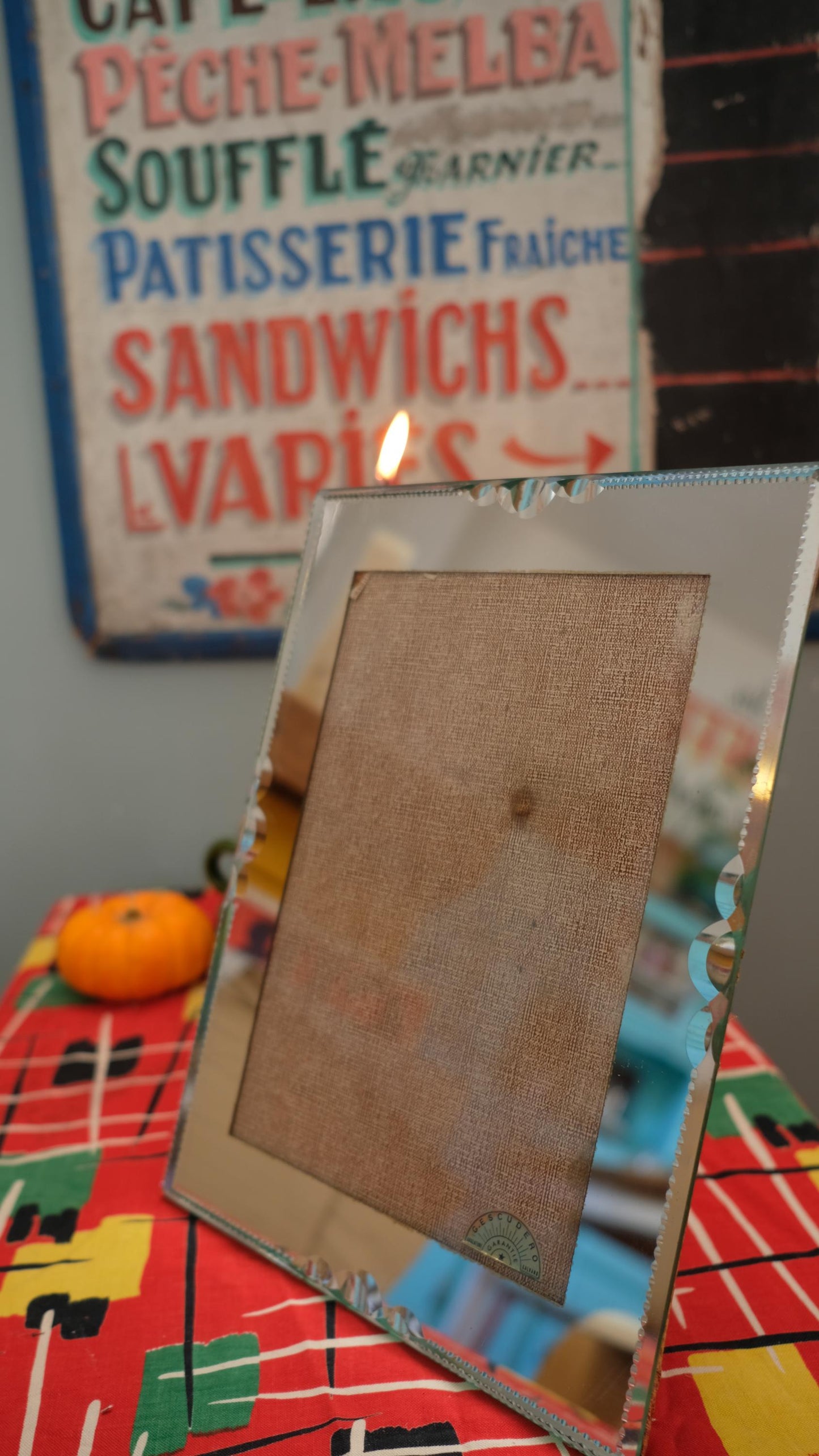 Cadre vintage en verre ciselé Gescudero