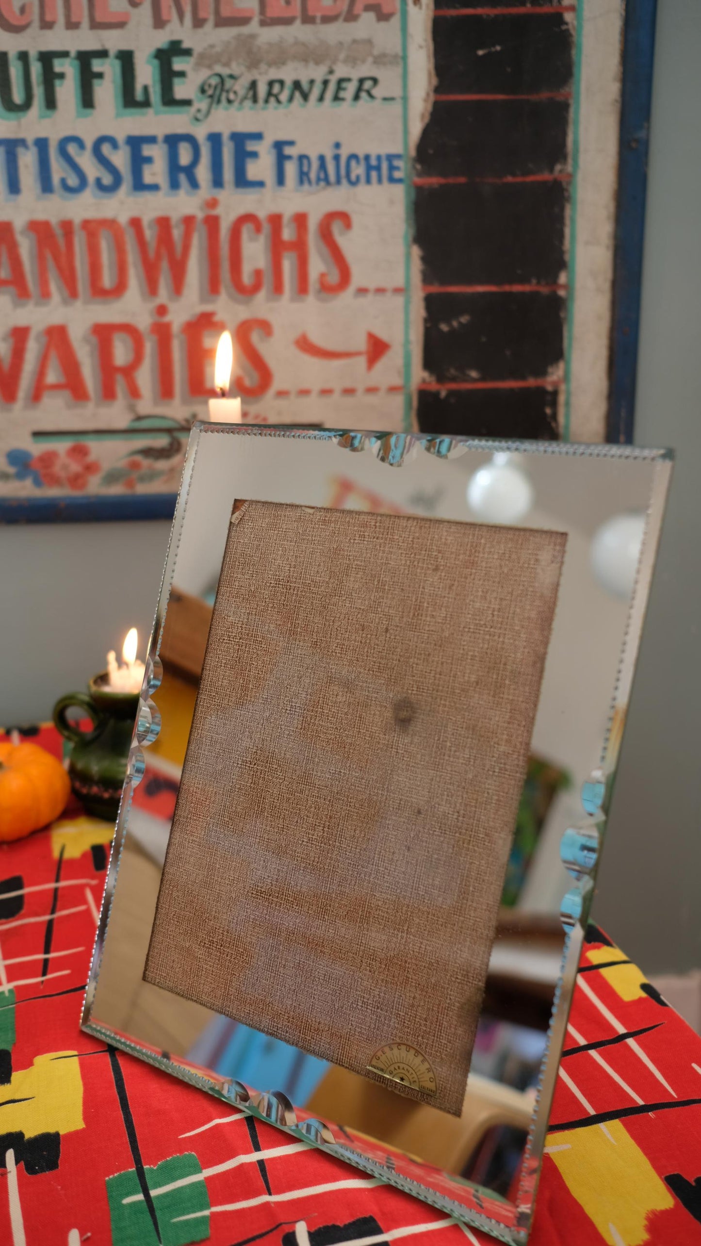 Cadre vintage en verre ciselé Gescudero