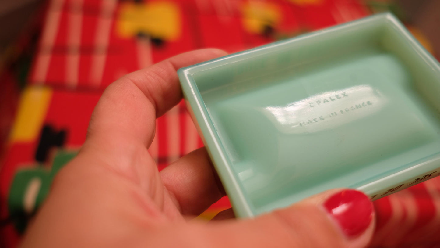 Cendrier publicitaire vintage de l'Hermitage en opaline