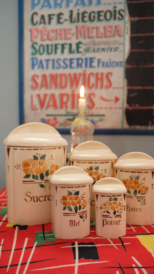 Ensemble de cinq pots gigognes Moulin des loups modèle François