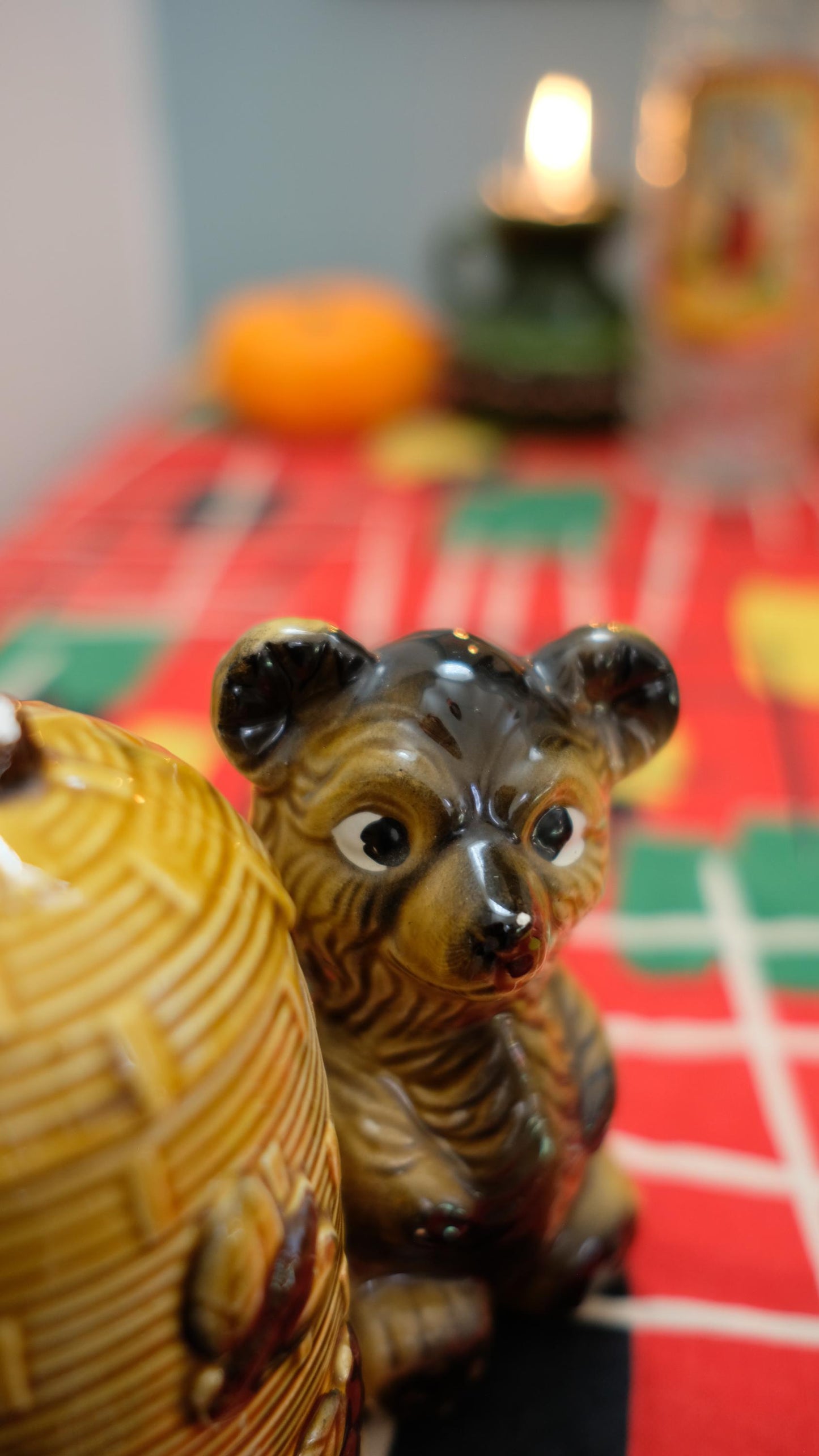 Ourson pot à miel vintage en céramique