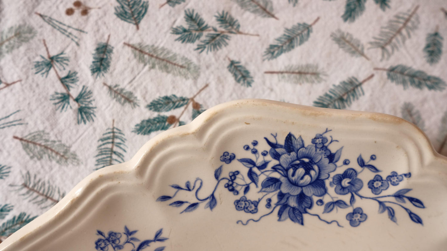 Grande assiettes/Plat à gâteau Sarreguemines modèle "romantic"