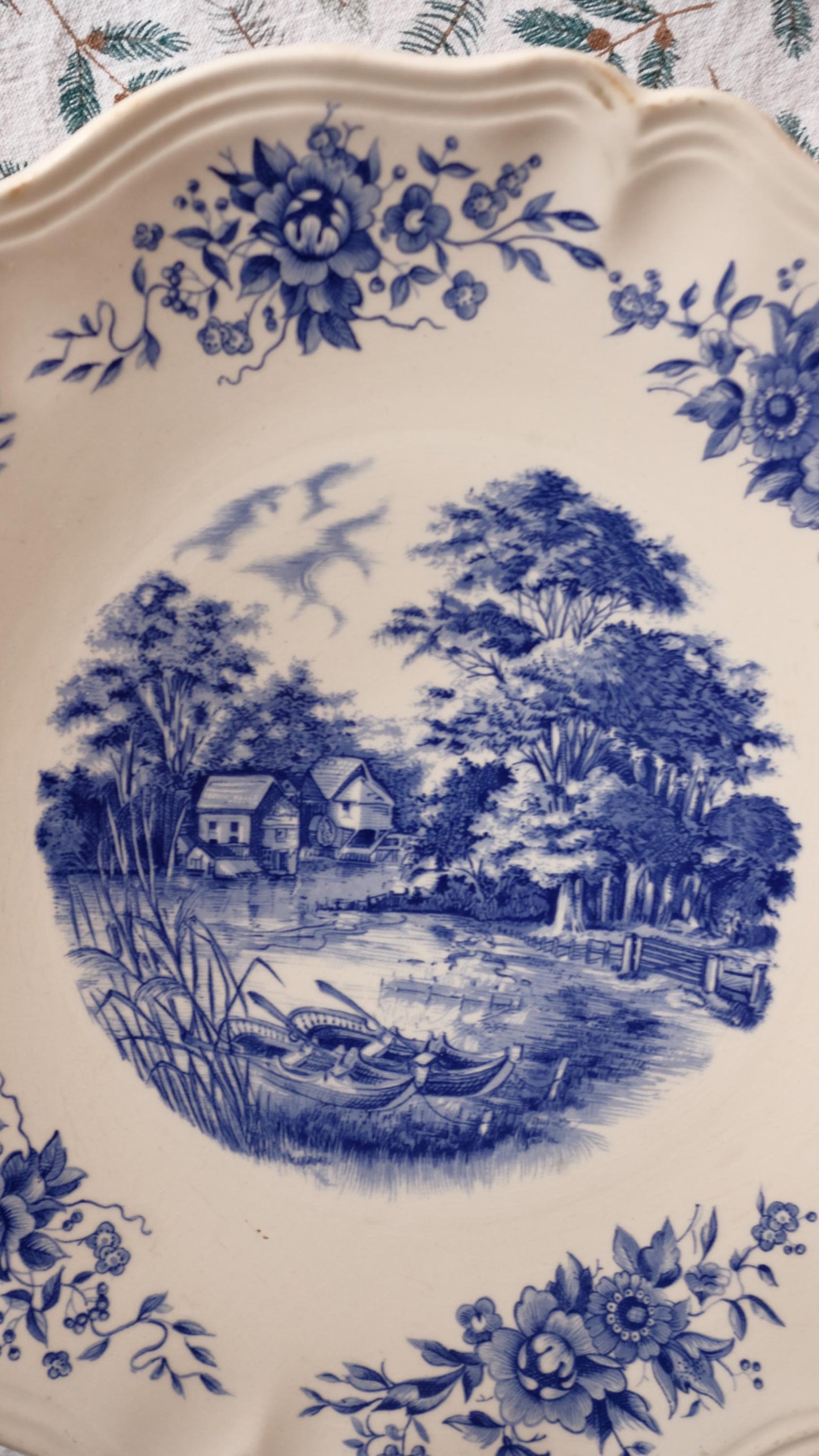 Grande assiettes/Plat à gâteau Sarreguemines modèle "romantic"