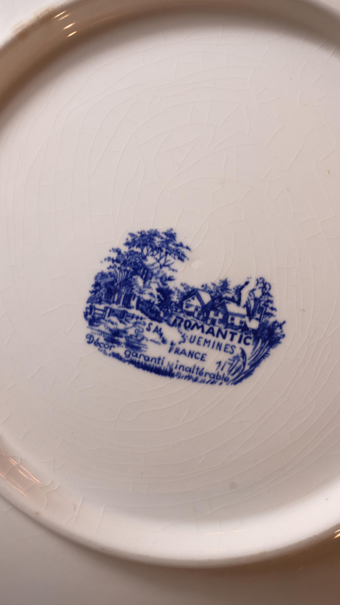 Grande assiettes/Plat à gâteau Sarreguemines modèle "romantic"