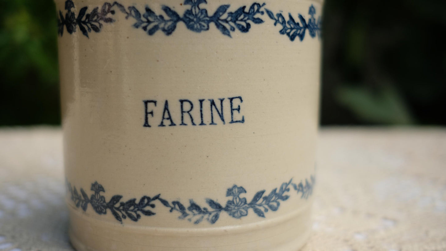 Pot à farine vintage en grès style saint Uze