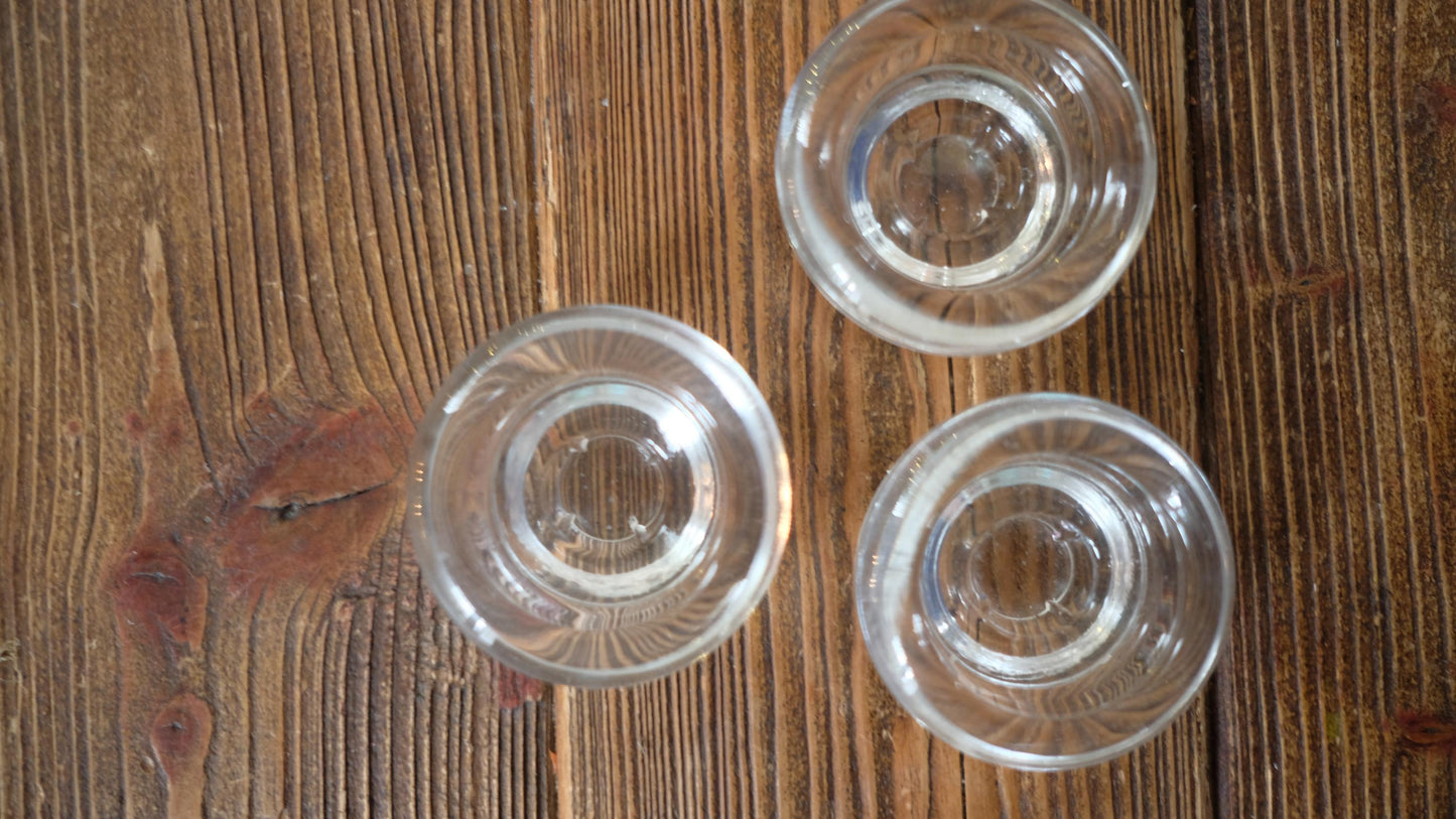 Lot de 3 bougeoirs ronds vintage