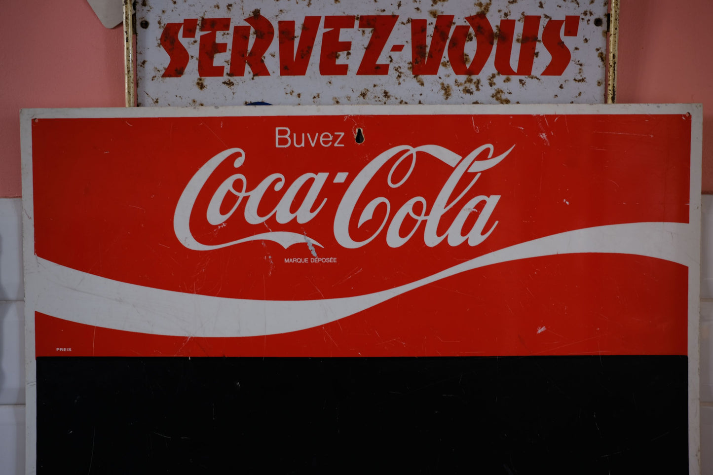 Ardoise publicitaire coca cola