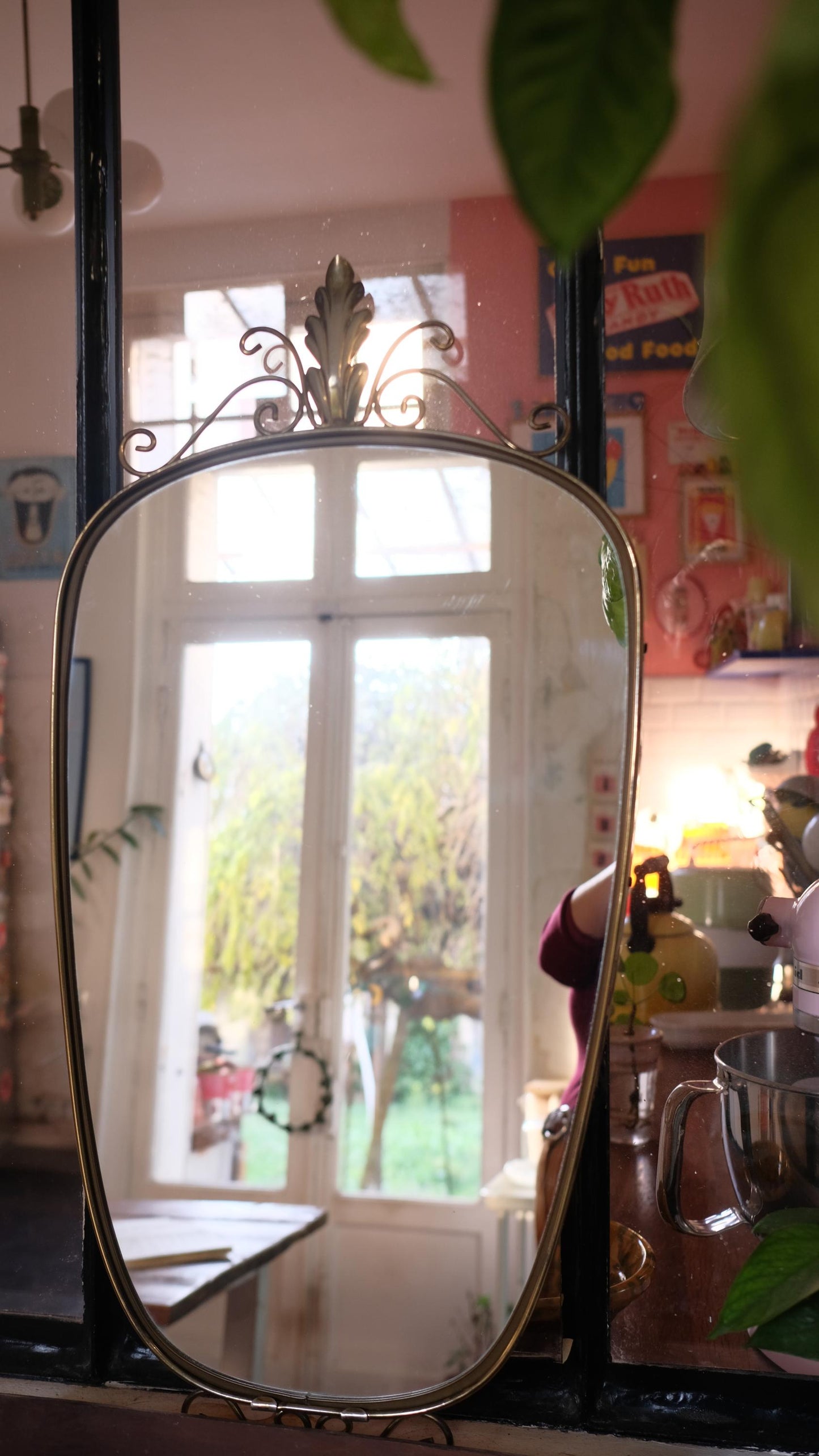 Miroir "rétroviseur" vintage fabriqué en Belgique