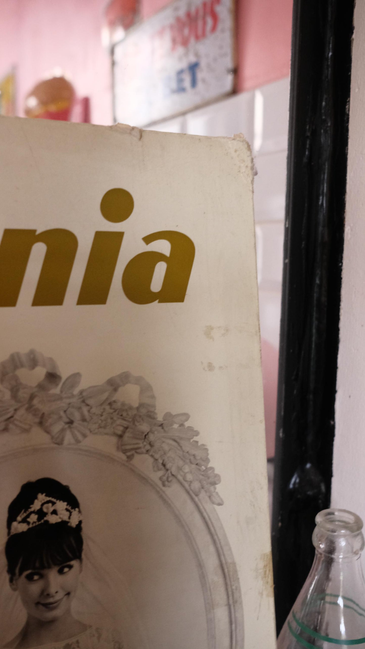 Carton publicitaire vintage pour les pellicules Ferrania
