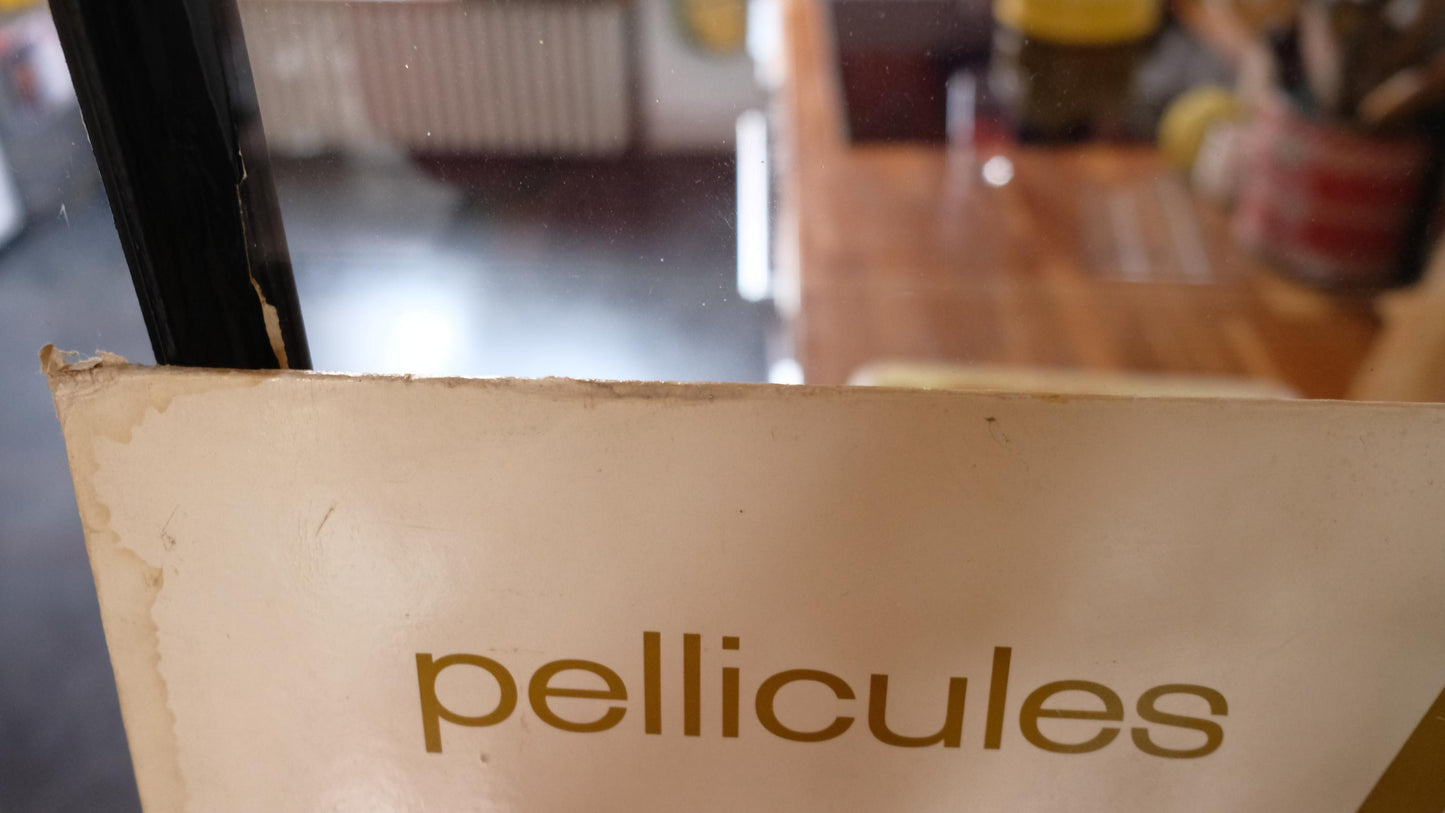 Carton publicitaire vintage pour les pellicules Ferrania