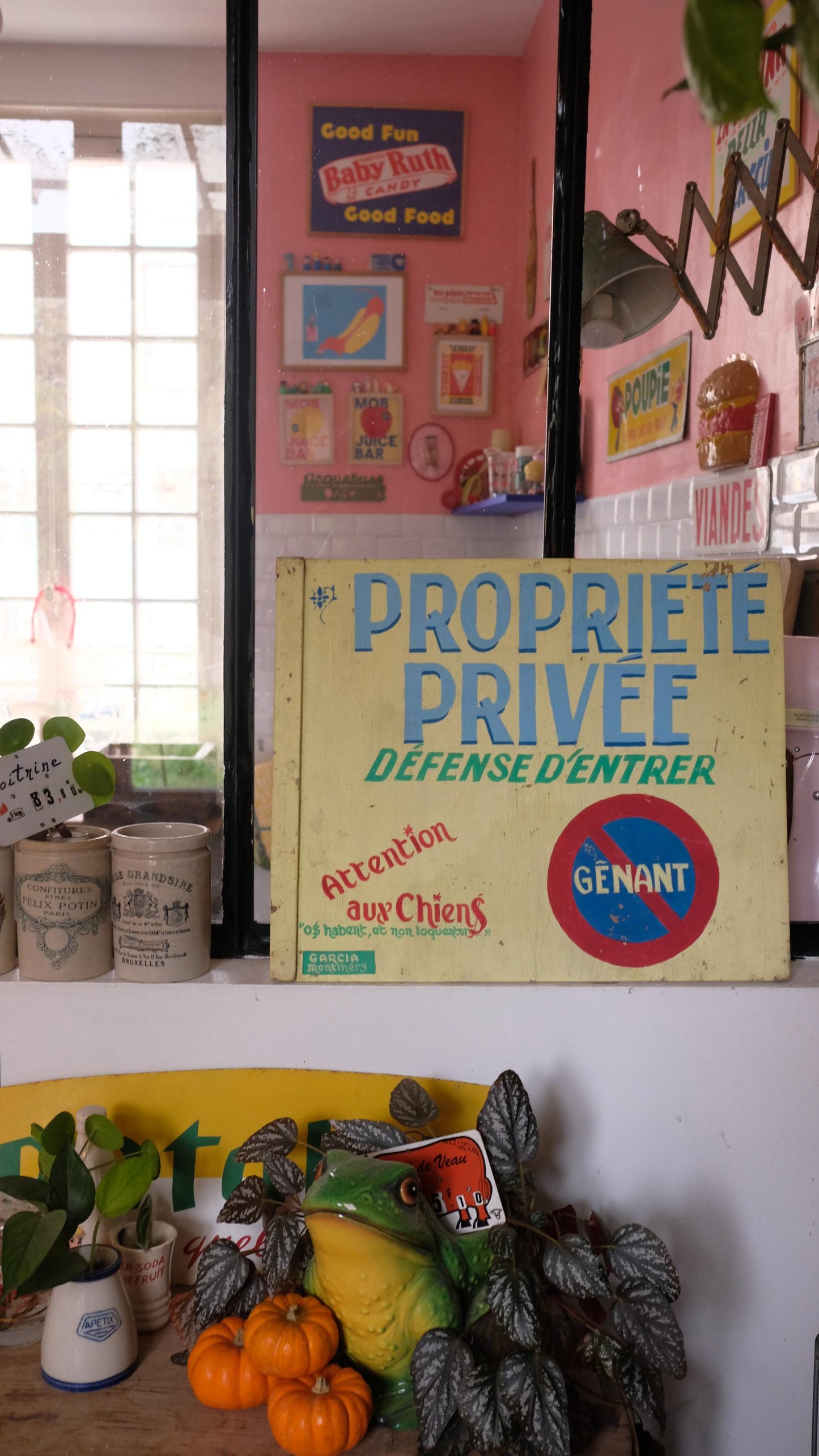 Panneau vintage en bois "propriété privée" peint à la main