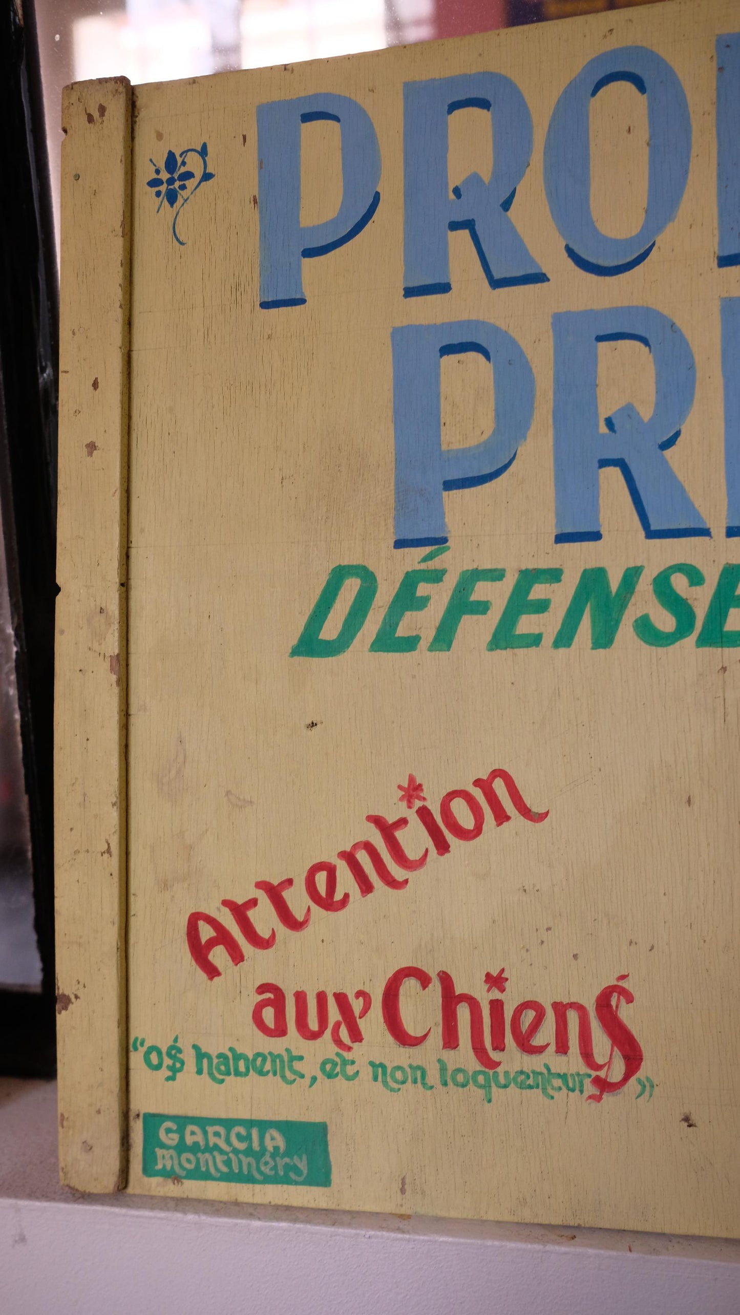 Panneau vintage en bois "propriété privée" peint à la main