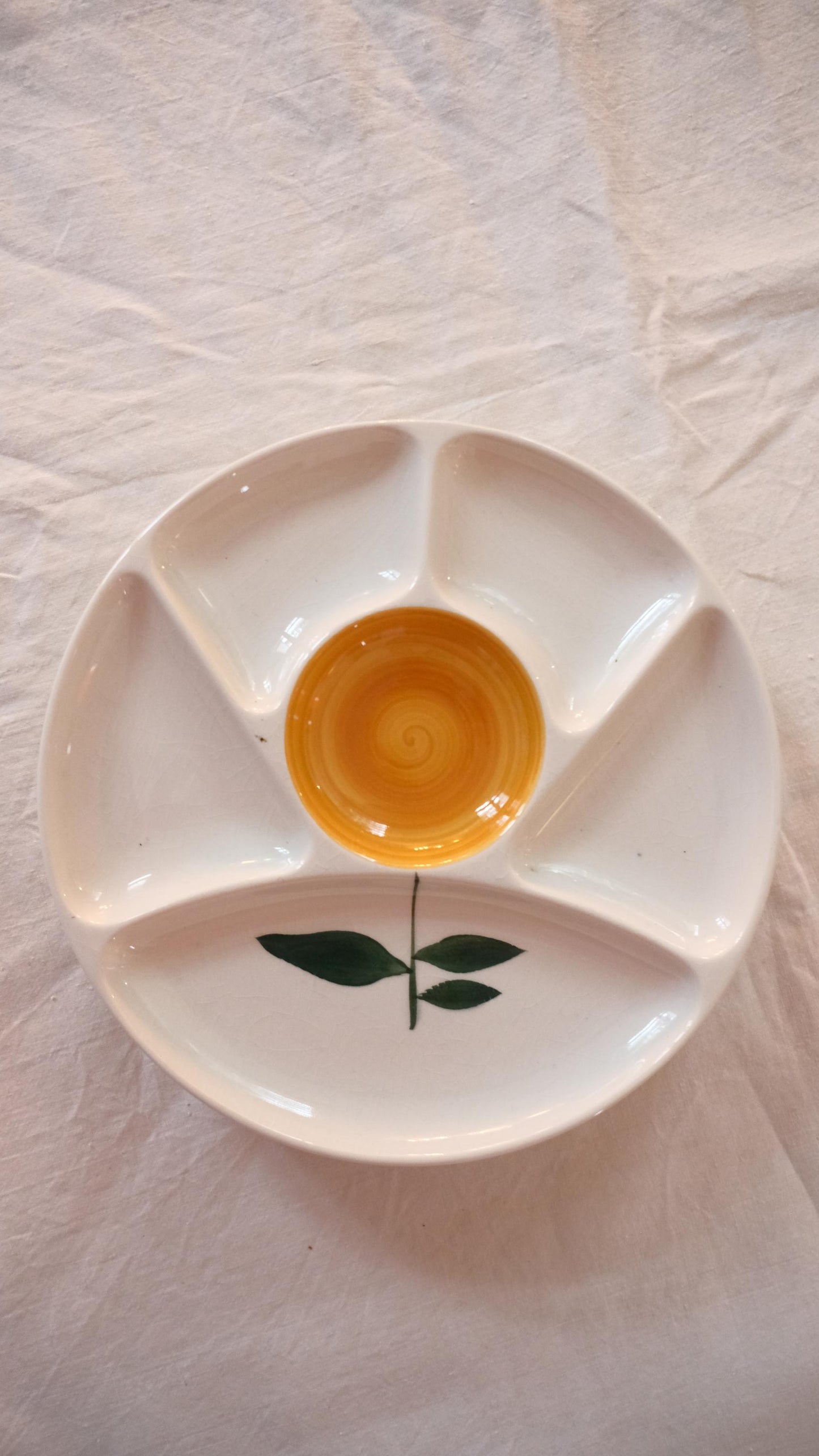 Assiettes à fondue Vintage Gien modèle Ascoli