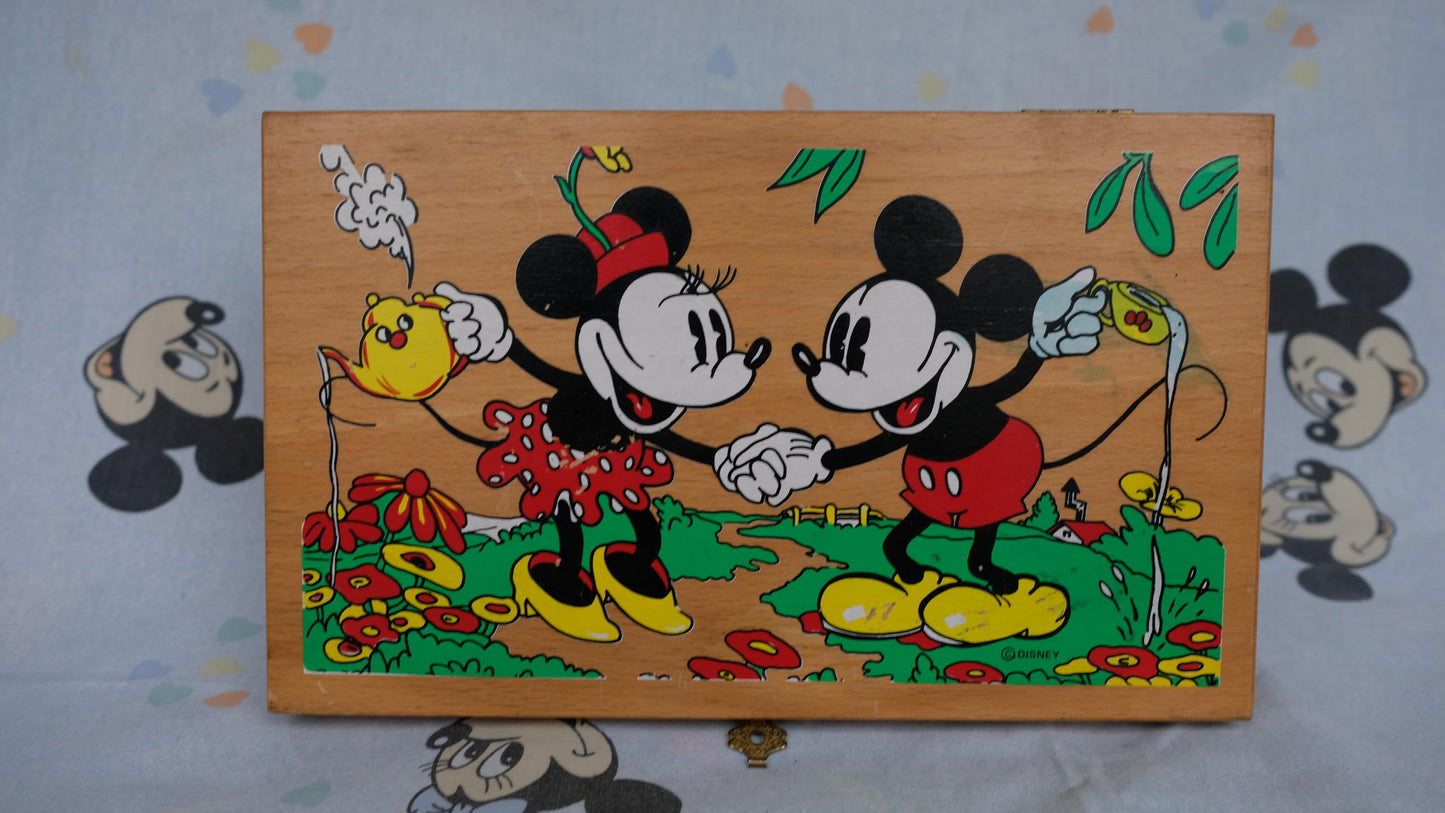 Coffret en bois Mickey et Minnie