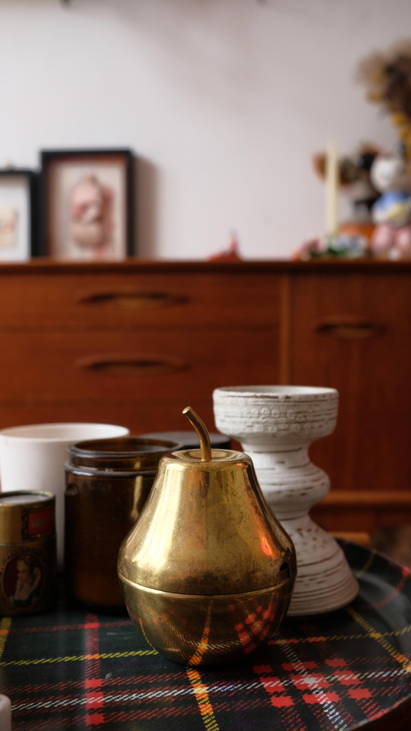 Boîte poire vintage en laiton