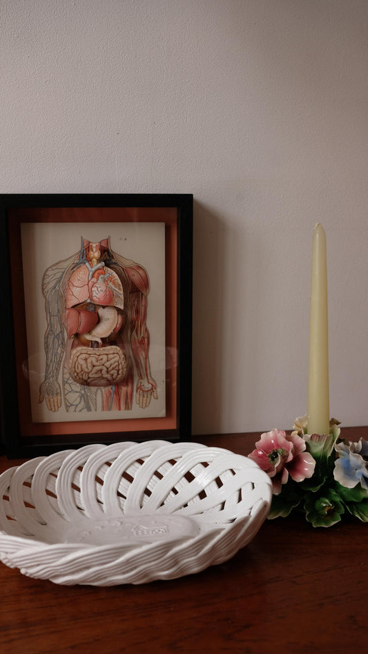 Corbeille à fruit vintage en céramique émaillée