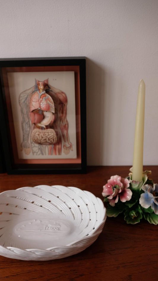 Corbeille à fruits vintage en céramique vernissé