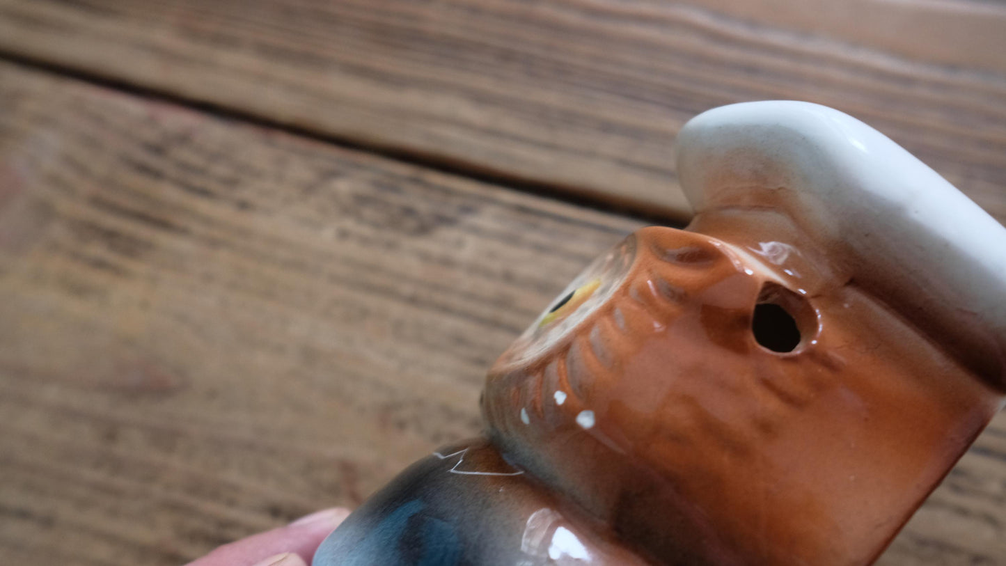 Dérouleur de ficelle zoomorphe vintage en forme de hibou