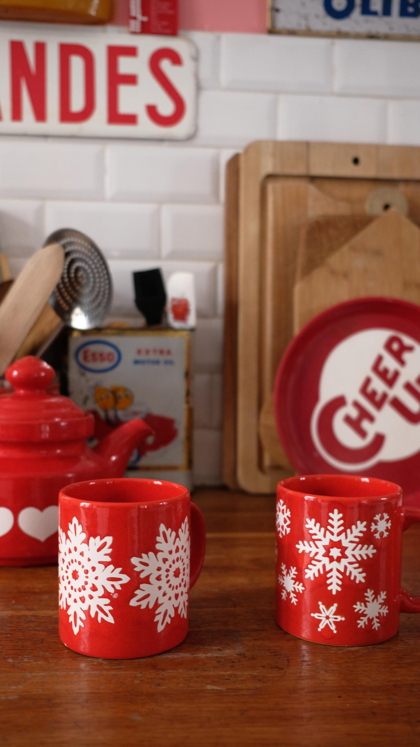 Lot de deux mugs Waechtersbach vintage motif flocons