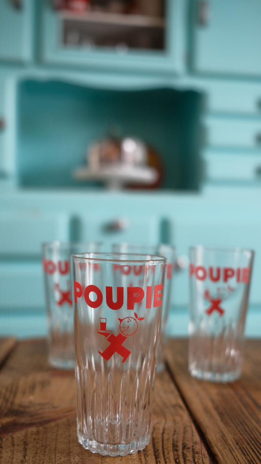 Verres Publicitaire Poupie vintage
