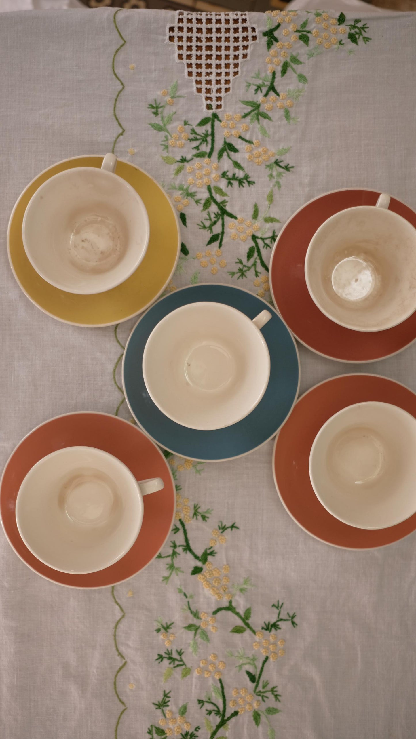 Lot de 5 tasses à espresso+coupelles  vintageVilleroy&Boch
